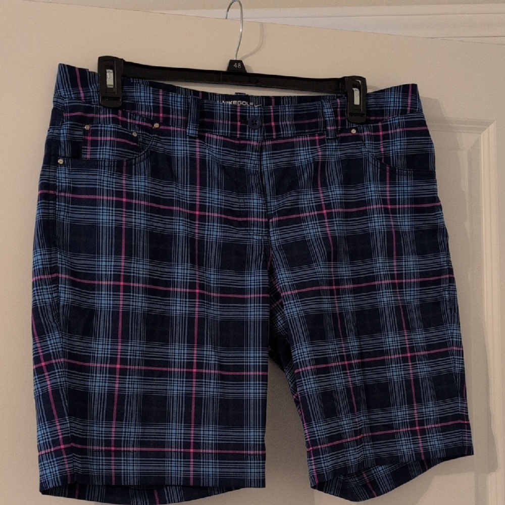 Nike Golf  Shorts in Blue and Pink. With front and back pockets